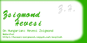 zsigmond hevesi business card